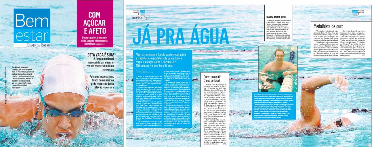Já pra água Revista Bem Estar - CAPA Diário da Região - 03/05/2015